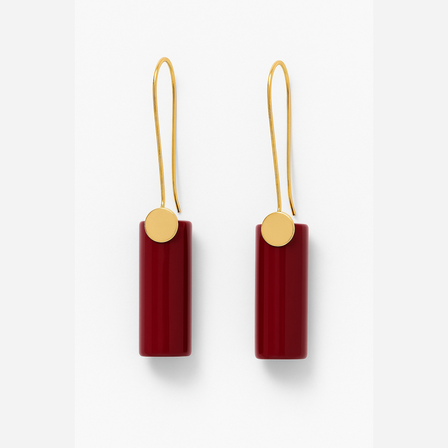 Hot Pink Bar Drop Earrings