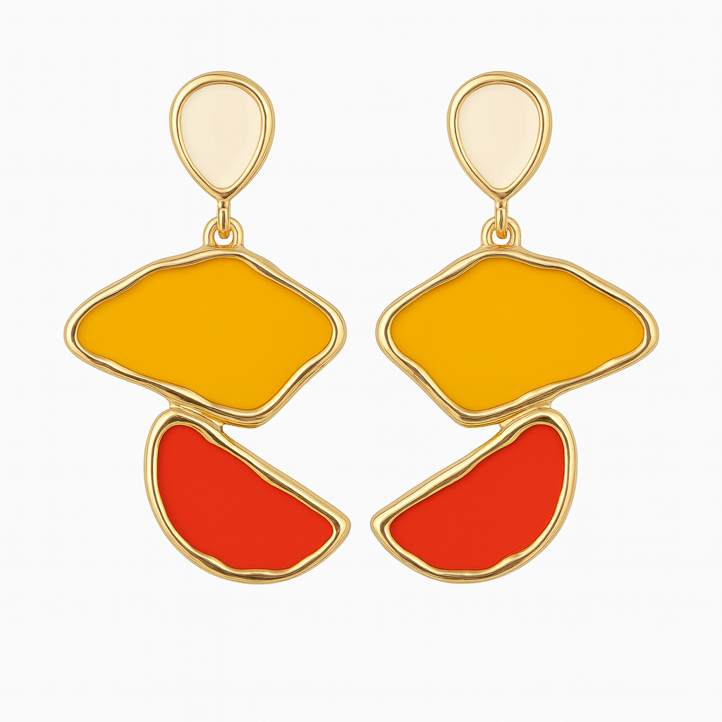 Geo-Colorblock Statement Earrings