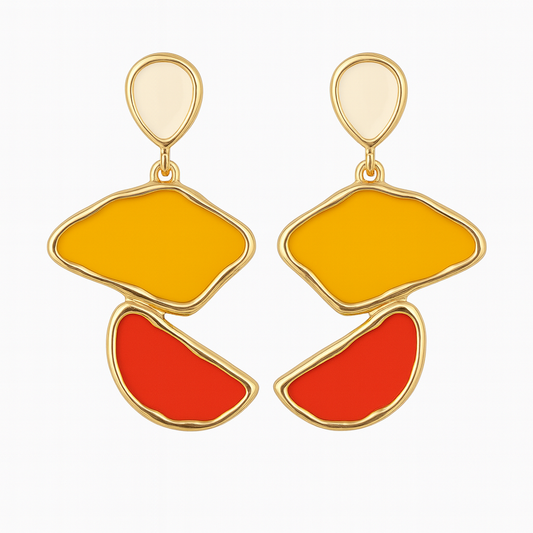 Geo-Colorblock Statement Earrings
