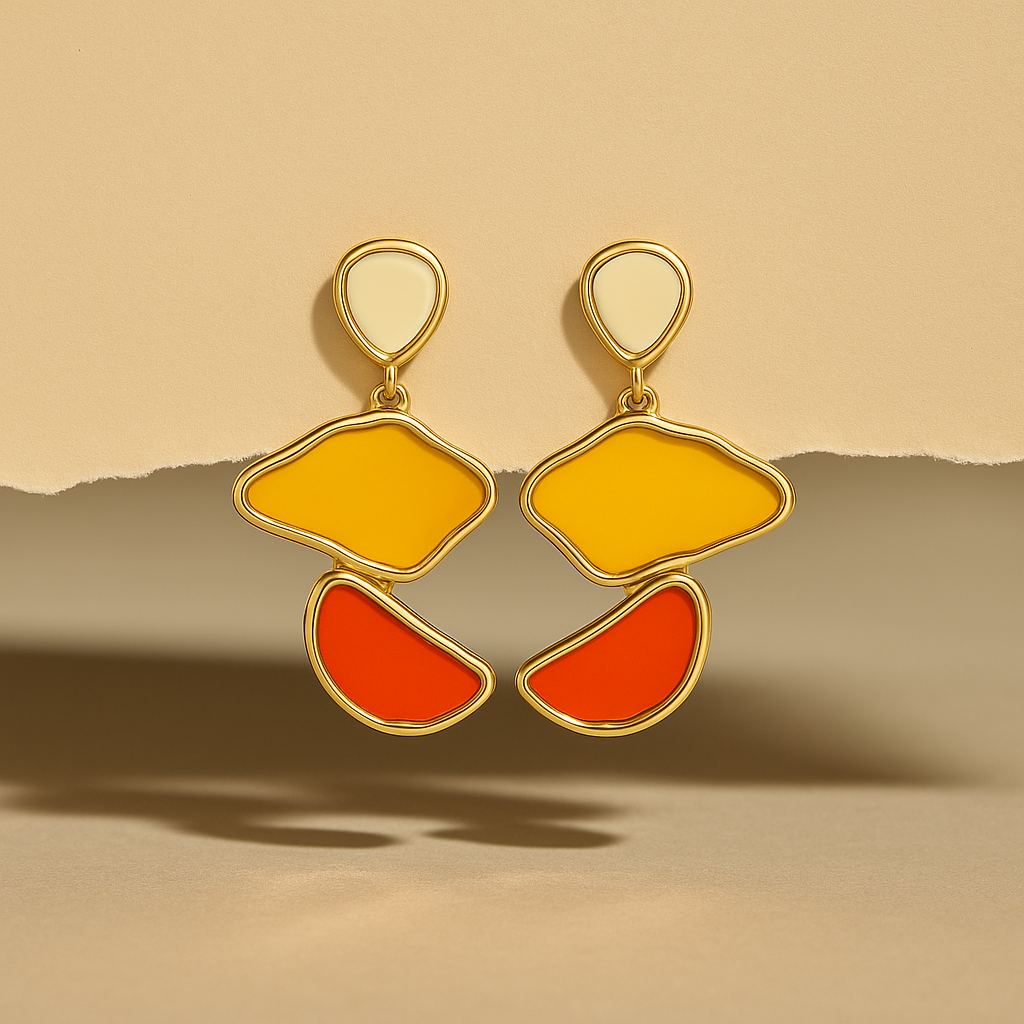 Geo-Colorblock Statement Earrings