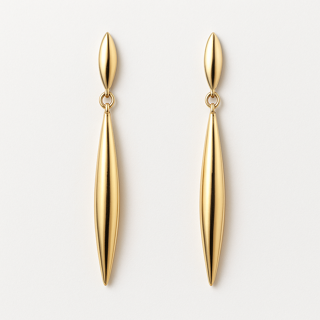 Sleek Teardrop Gold Earrings
