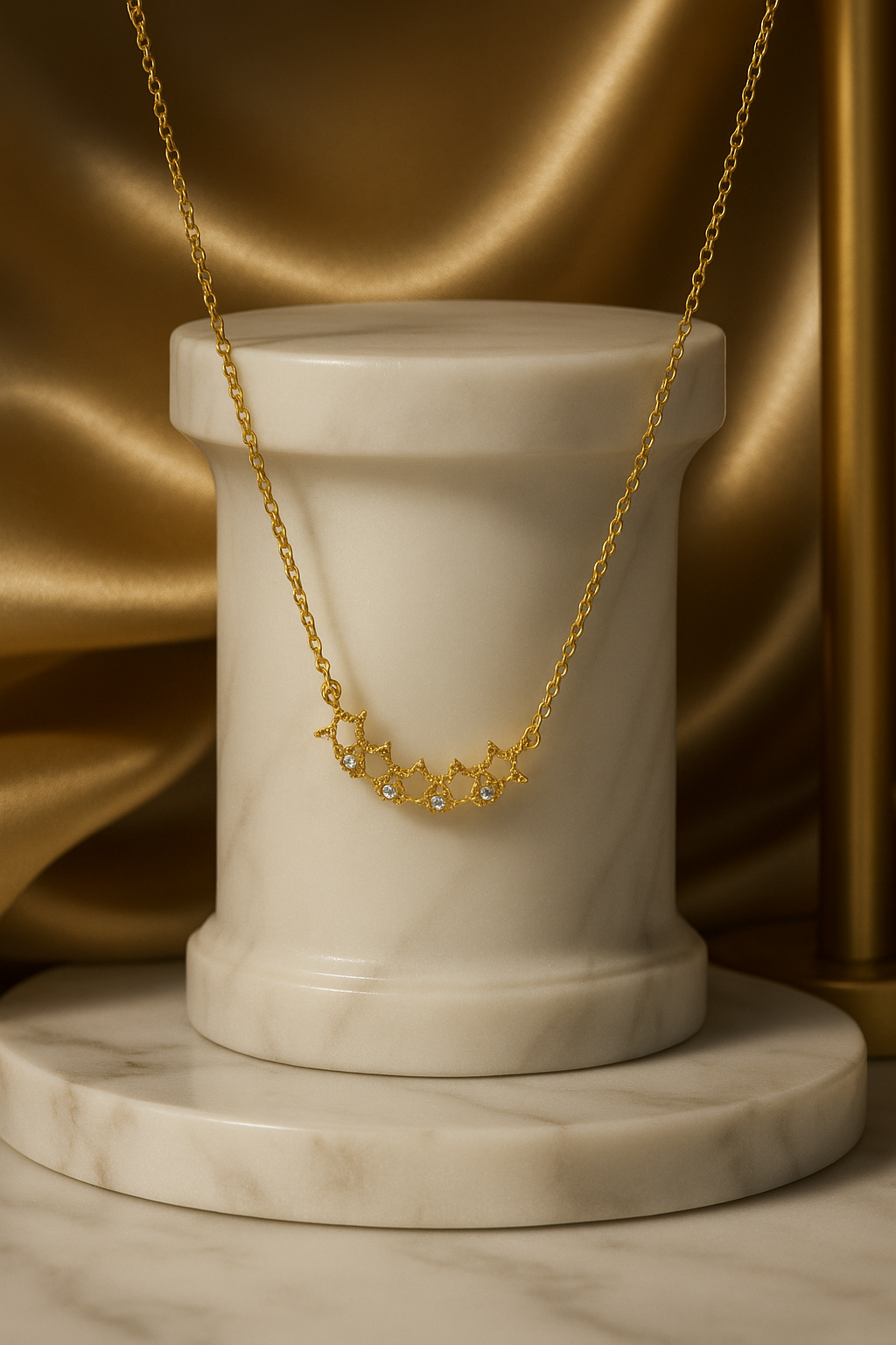 Dainty Diamond Star Gold Necklace
