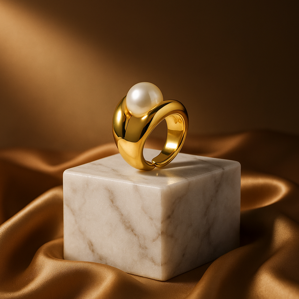 Radiant Pearl Orbit Ring