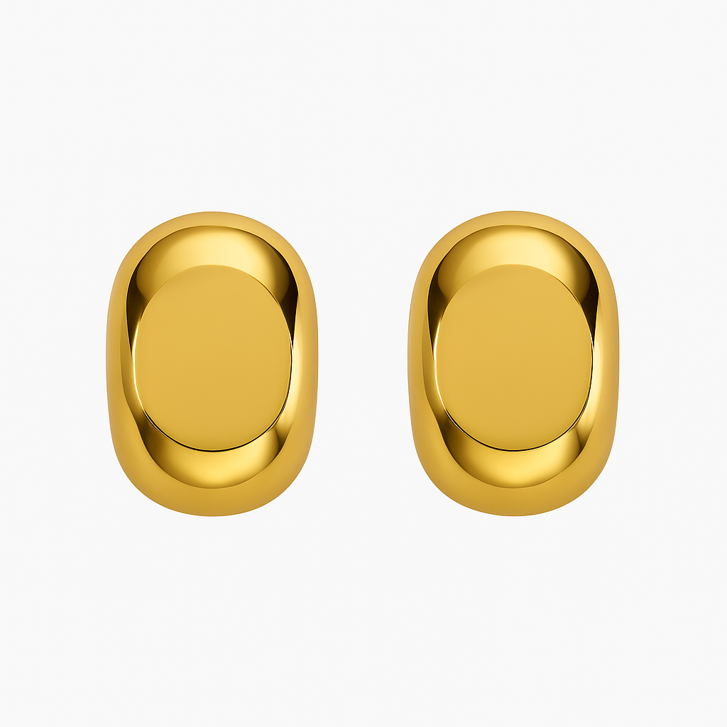 Chunky Crescent Gold Studs
