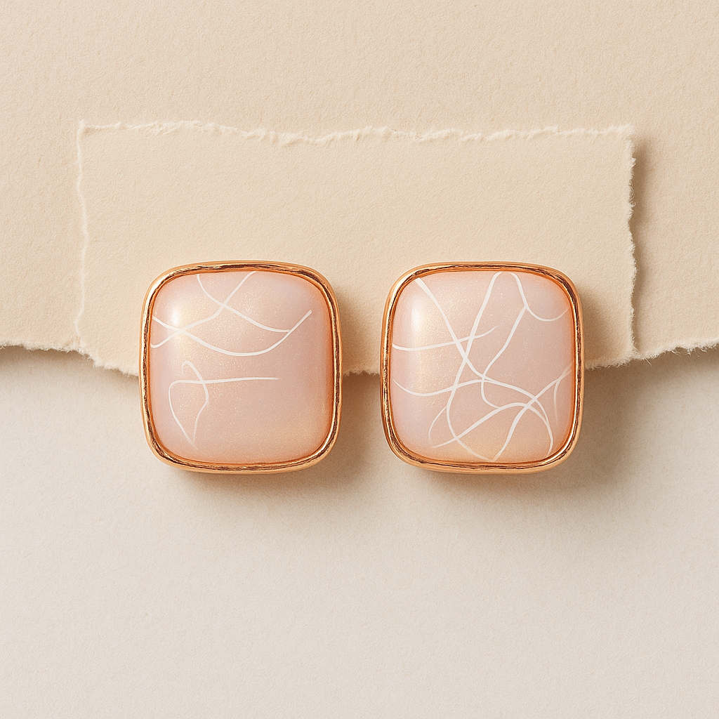 Rose Gold Whispers Stud Earrings