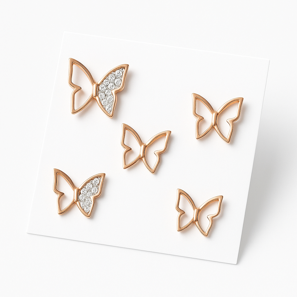 Golden Seraphina Butterfly Stud Earrings
