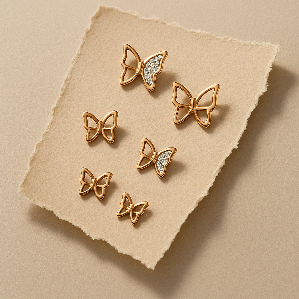 Golden Seraphina Butterfly Stud Earrings