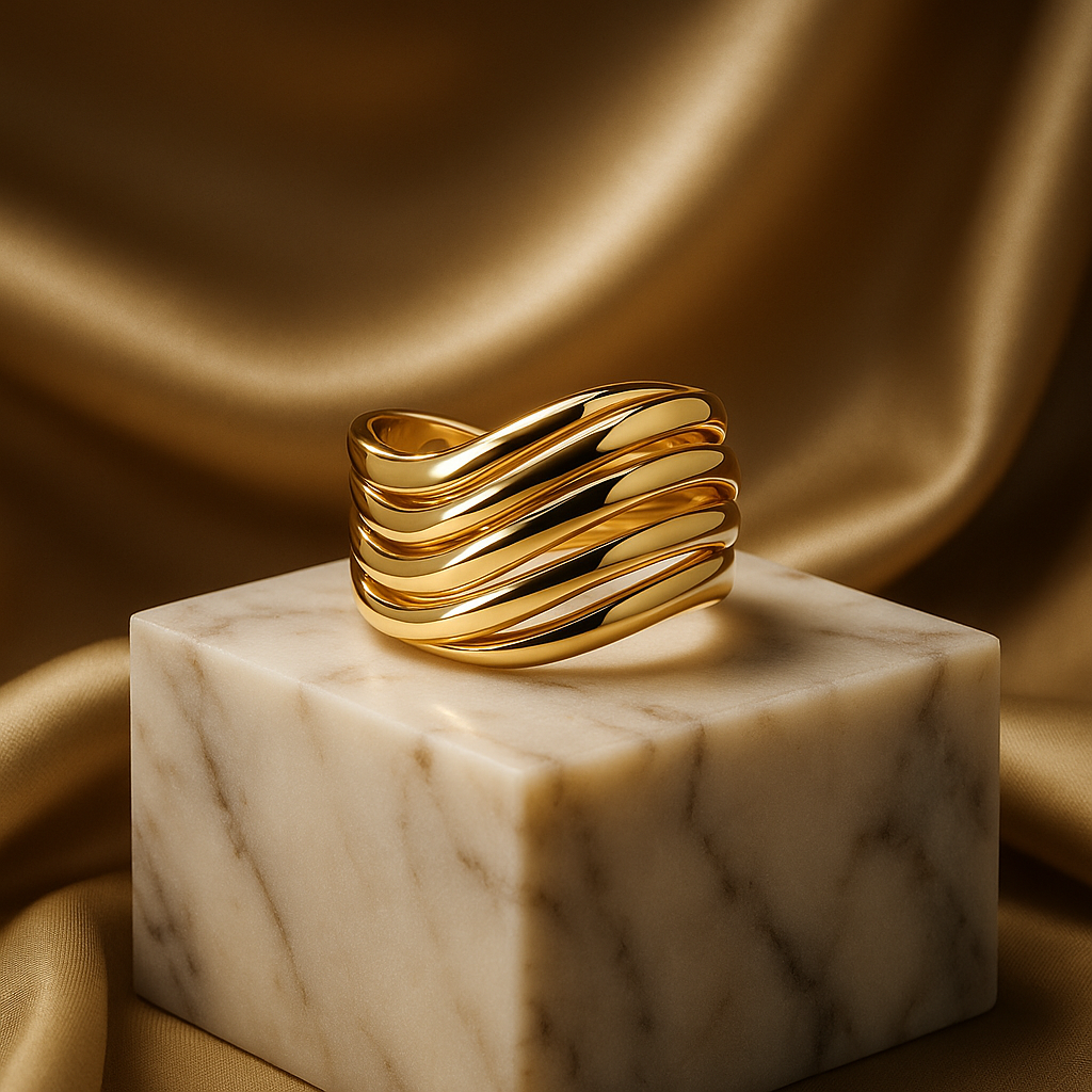 Intertwined Elegance Gold Statement Ring