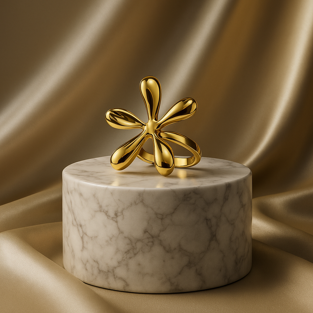 Golden Bloom Statement Ring