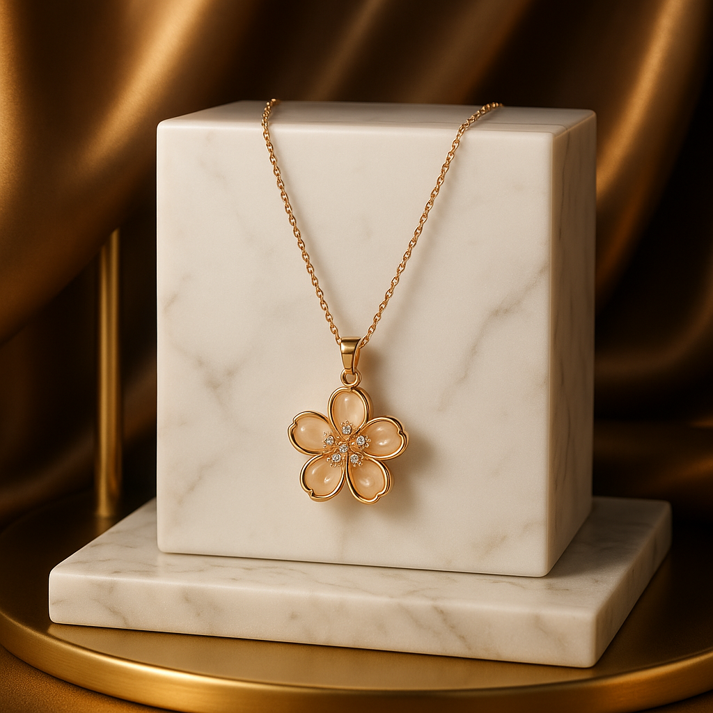 Frivole Floral Rose Gold & Diamond Pendant Necklace