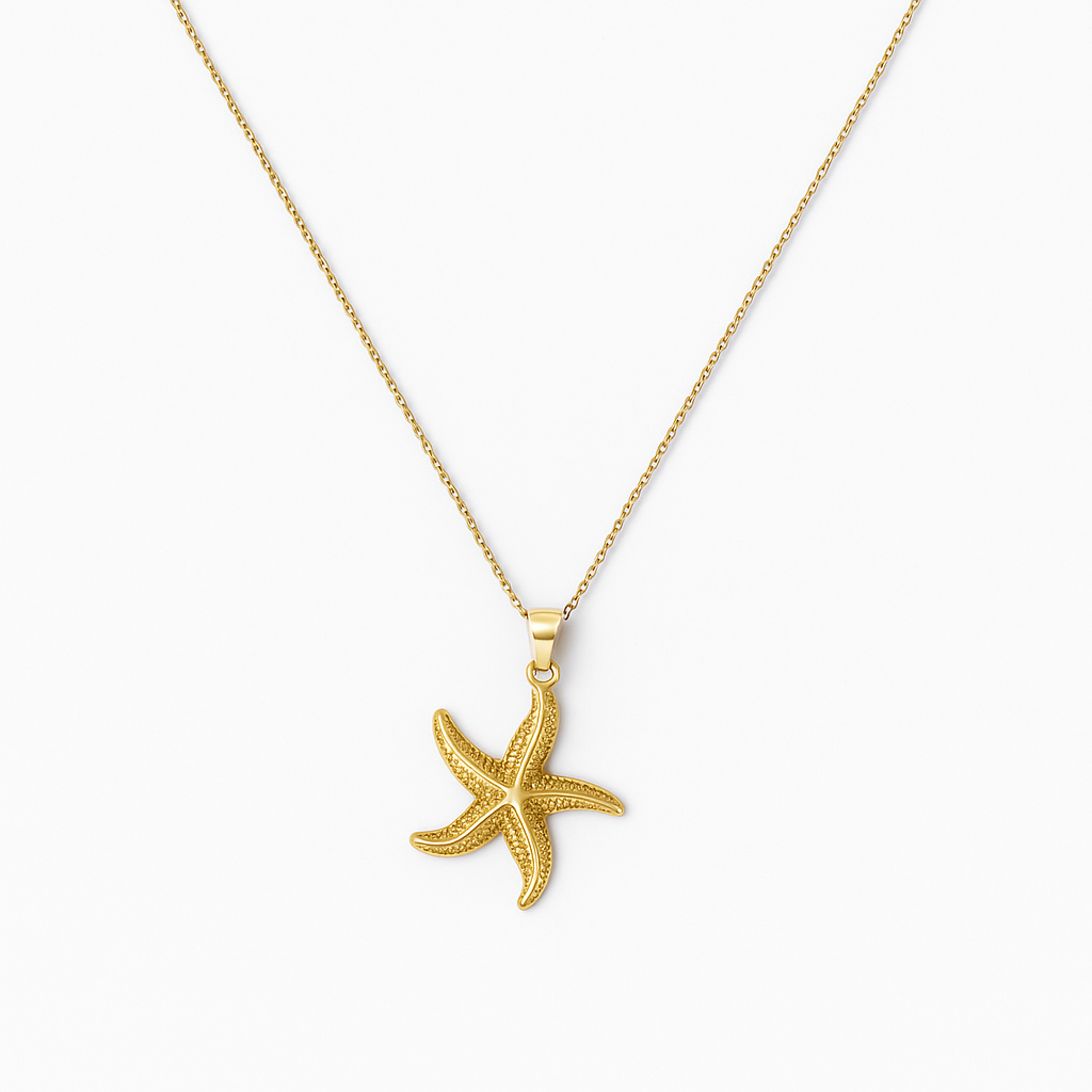 Starfish Pendant Necklace | Waterproof Anti-Tarnish Gold Plated Stainless Steel