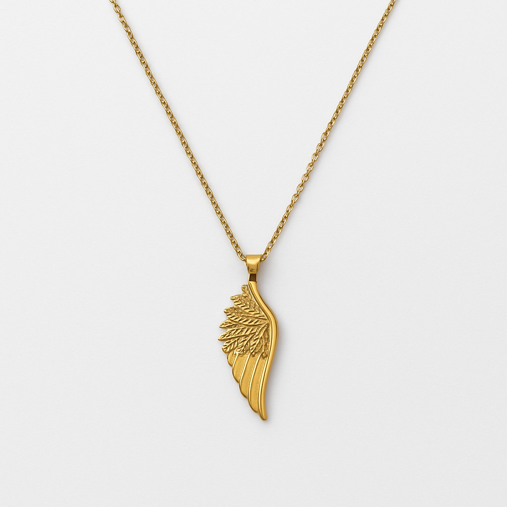 Angel Wing Necklace | Waterproof Anti-Tarnish Gold Plated Feather Pendant