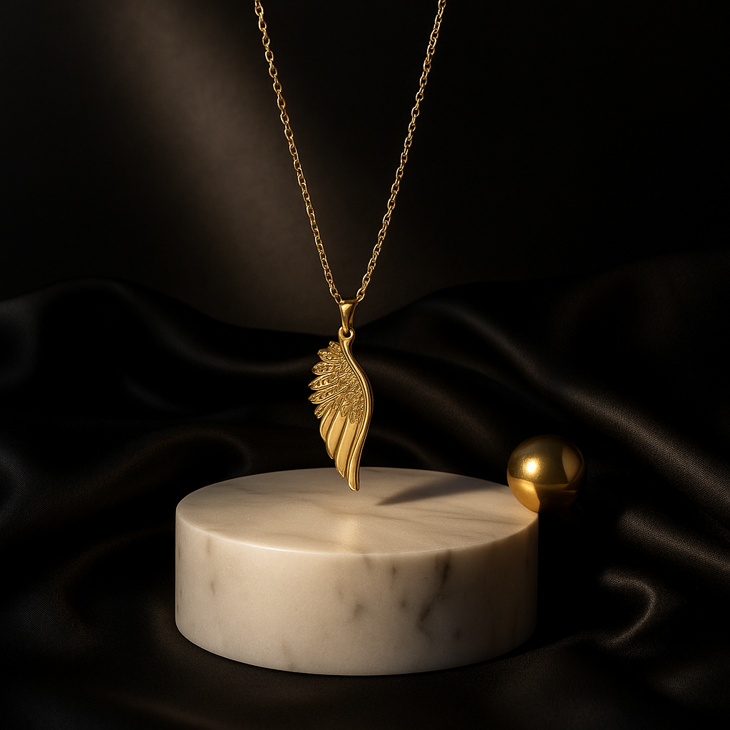 Angel Wing Necklace | Waterproof Anti-Tarnish Gold Plated Feather Pendant