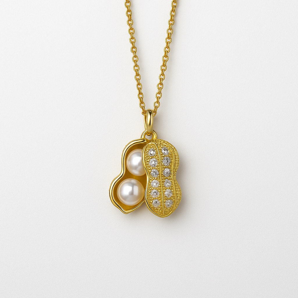 Golden Peanut Secret Pearl Pendant