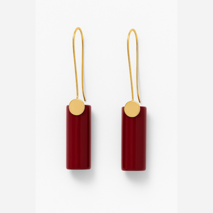 Hot Pink Bar Drop Earrings