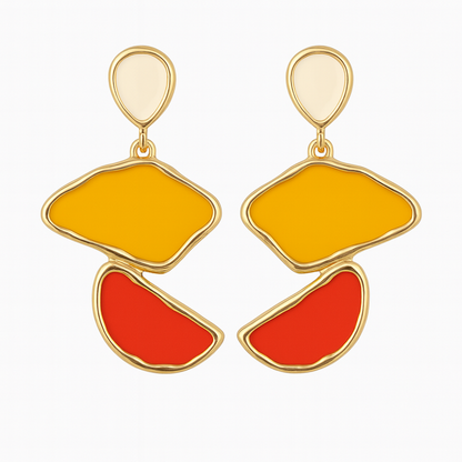 Geo-Colorblock Statement Earrings