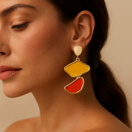Geo-Colorblock Statement Earrings