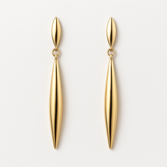 Sleek Teardrop Gold Earrings