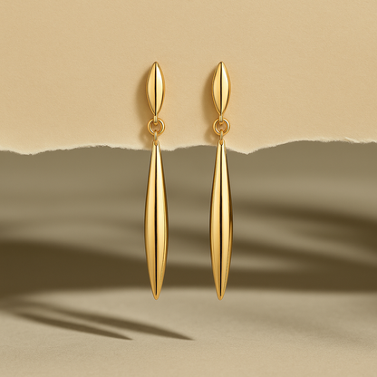 Sleek Teardrop Gold Earrings