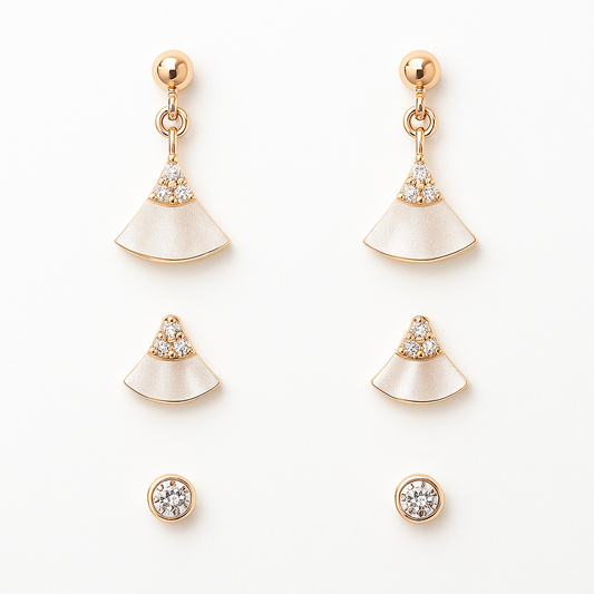 Mother-of-Pearl & Diamond Convertible Earring Set
