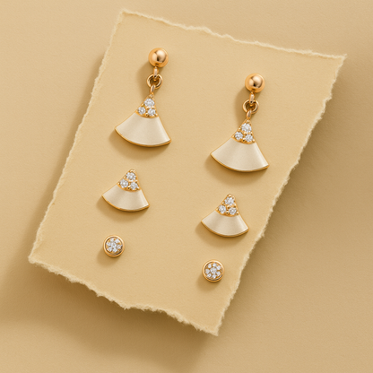Mother-of-Pearl & Diamond Convertible Earring Set