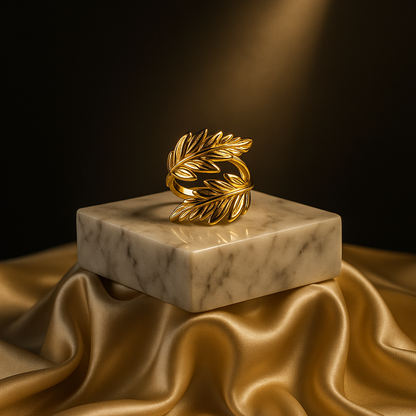 Golden Willow Leaf Ring