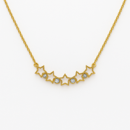 Dainty Diamond Star Gold Necklace