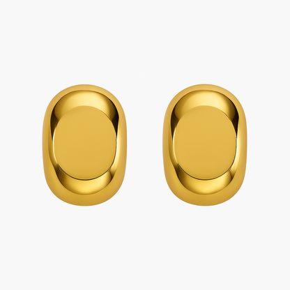 Chunky Crescent Gold Studs
