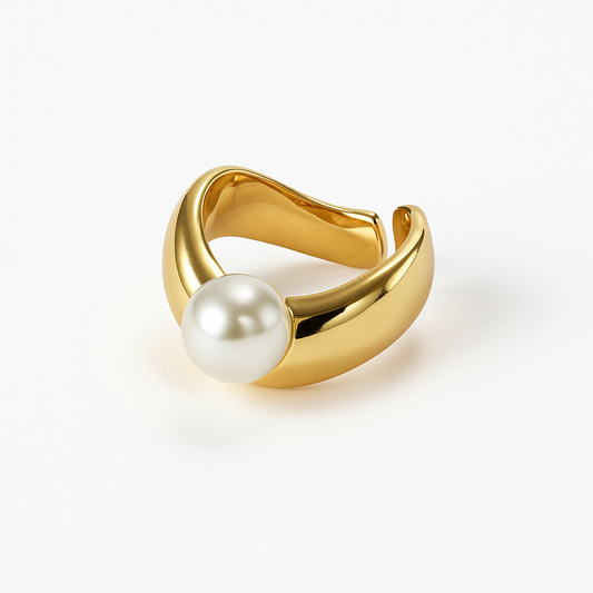 Radiant Pearl Orbit Ring