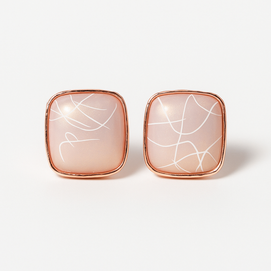 Rose Gold Whispers Stud Earrings