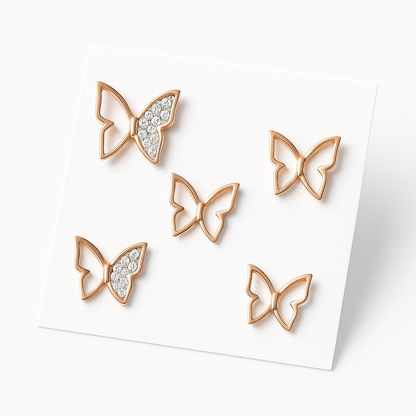 Golden Seraphina Butterfly Stud Earrings