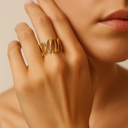 Sculpted Wave Ring