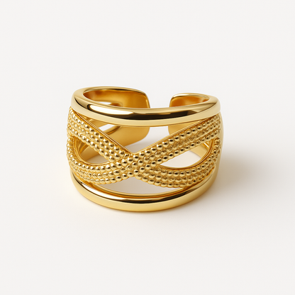 Nautical Elegance 3-Strand Gold Turks Head Knot Ring