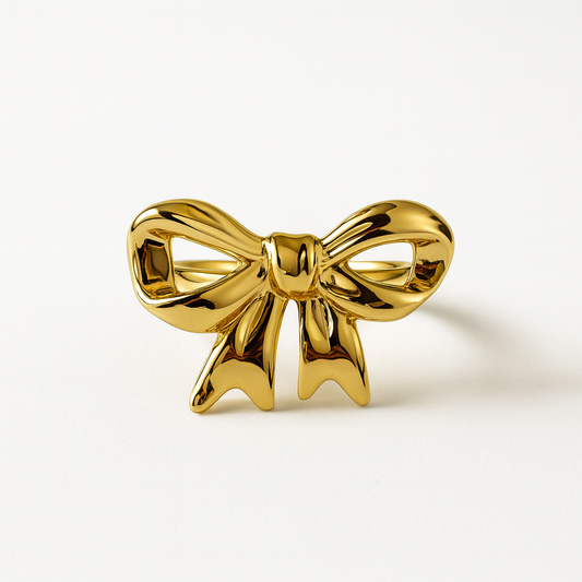 Dainty Gold Bow Ring