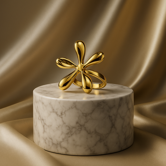 Golden Bloom Statement Ring