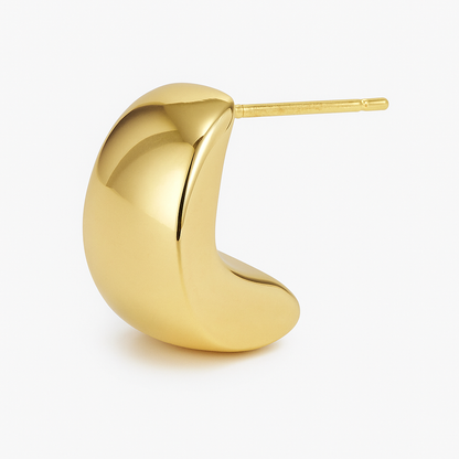 Chunky Crescent Gold Studs
