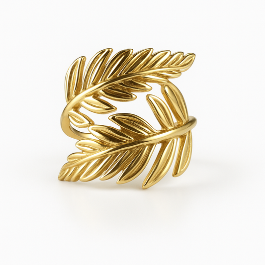 Golden Willow Leaf Ring