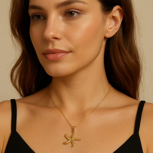 Starfish Pendant Necklace | Waterproof Anti-Tarnish Gold Plated Stainless Steel
