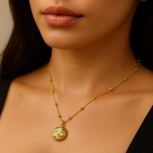 Rainbow Shell Necklace | Waterproof Anti-Tarnish Gold Plated Colorful Jewelry
