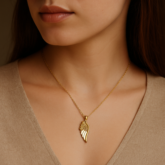 Angel Wing Necklace | Waterproof Anti-Tarnish Gold Plated Feather Pendant