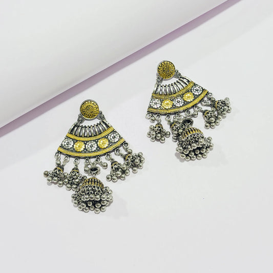 oxidised earrings jhumka